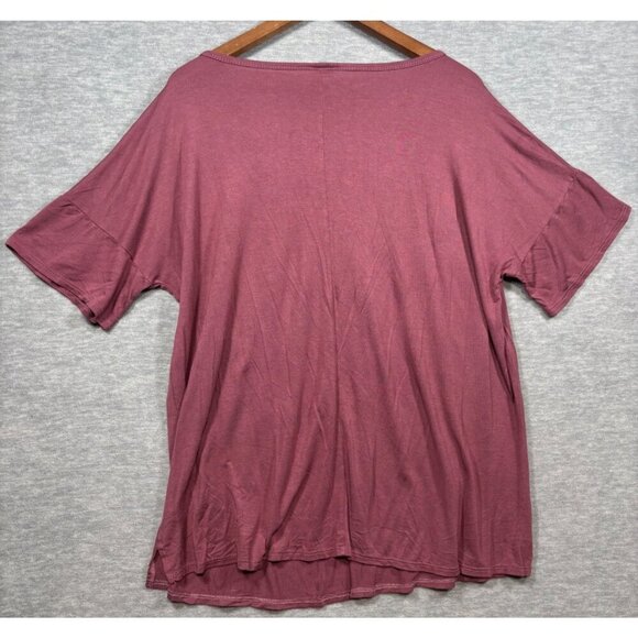 Sew In Love Womens 2X Mauve Button-Front Short Sleeve Tunic Top Rayon/Spandex - Picture 6 of 6